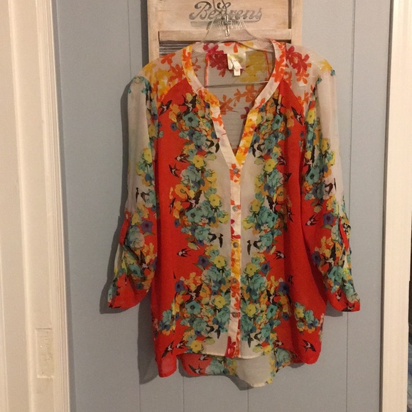 Fig and Flower Tops - Fig and Flower Sheer Summer Shirt